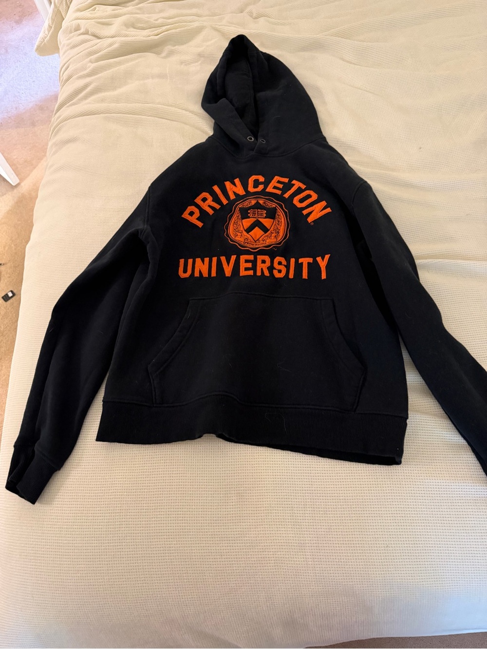 Princeton University Black Orange Crest Pullover Hoodie